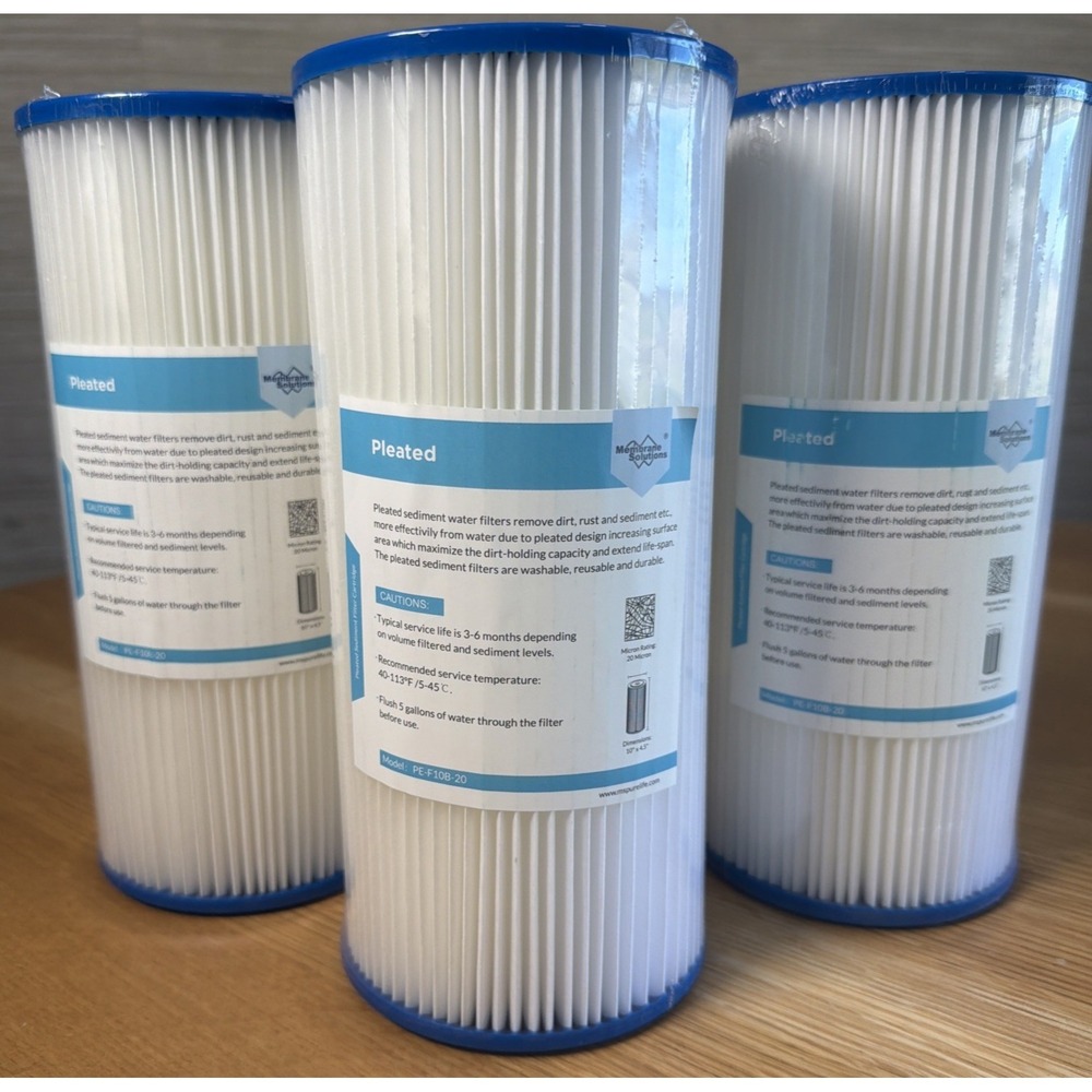 Lot Of 3 Pleated Membrane Solutions Pool Filter Model PE-F10B 10"x4.5"